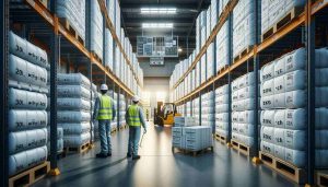 Supplier Boric Acid Indonesia terpercaya dengan gudang distribusi bahan kimia industri dan sistem penyimpanan standar keselamatan.