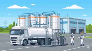 Armada tangki distribusi HCL dari PT Damika Buana Indonesia dengan standar keamanan tinggi.