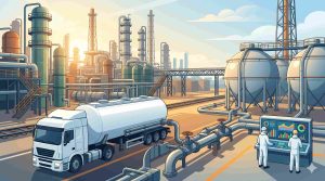 Ilustrasi Armada truk tangki PT Damika Buana Indonesia siap mendistribusikan pasokan bahan kimia sebagai supplier ammonia Palembang khusus untuk sektor industri berat dan petrokimia.