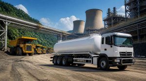 Ilustrasi Armada logistik PT Damika Buana Indonesia bersiap memenuhi pasokan bahan kimia sebagai supplier ammonia Kalimantan untuk mendinginkan mesin industri pertambangan.