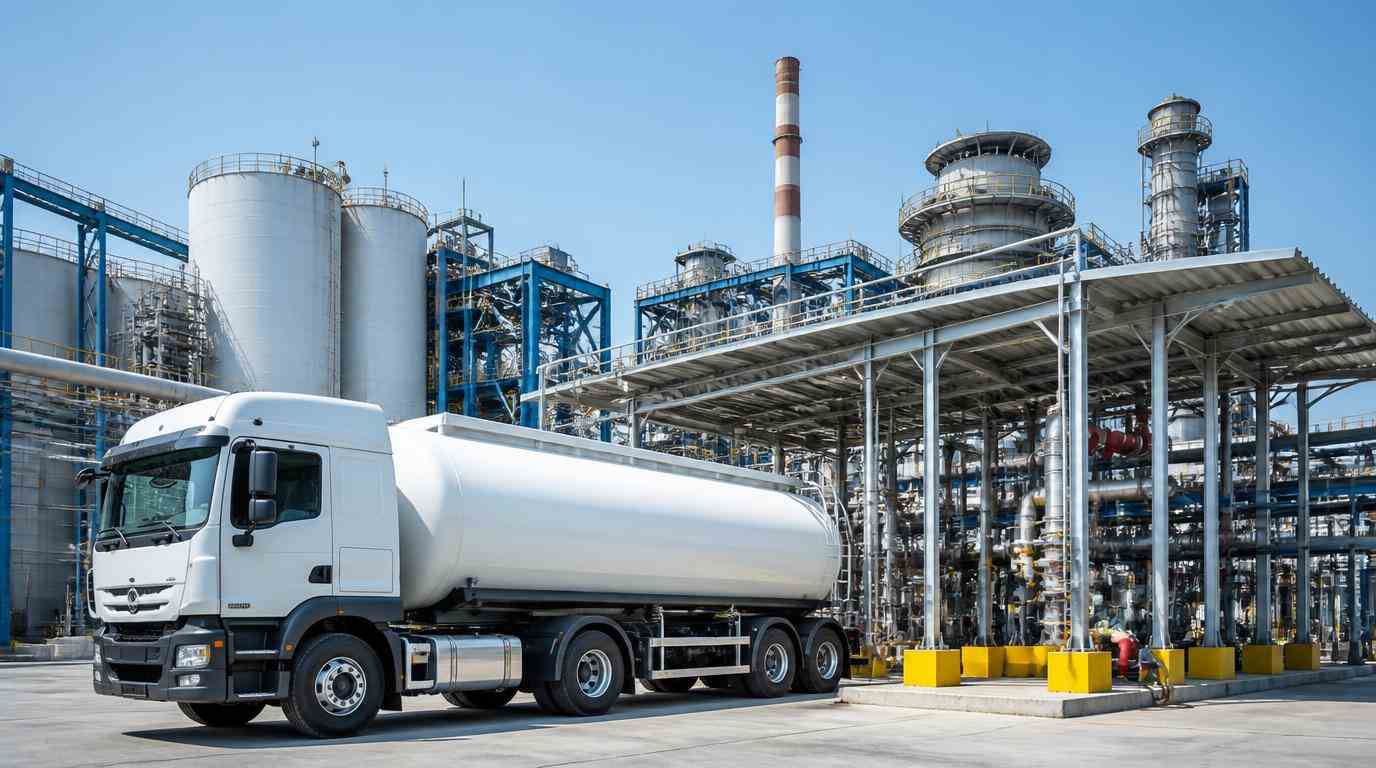 Ilustrasi Truk tangki bahan kimia PT Damika Buana Indonesia menyuplai pasokan sebagai distributor asam sulfat Konawe untuk kawasan industri smelter.