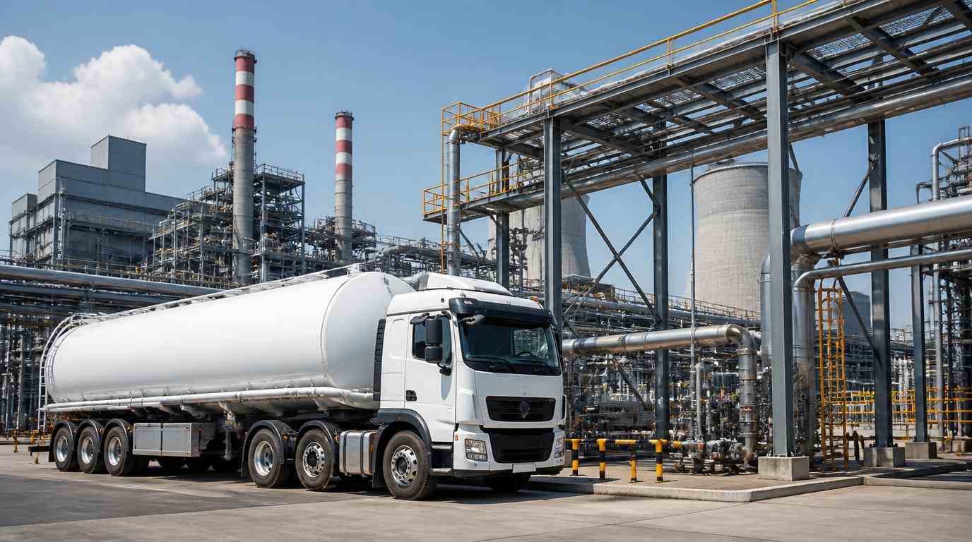 Ilustrasi Truk tangki PT Damika Buana Indonesia memasok bahan kimia sebagai supplier asam sulfat Morowali untuk fasilitas smelter nikel terpadu.