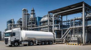 Ilustrasi Truk tangki PT Damika Buana Indonesia menyuplai amonia cair sebagai supplier amonia Morowali untuk kawasan smelter nikel.